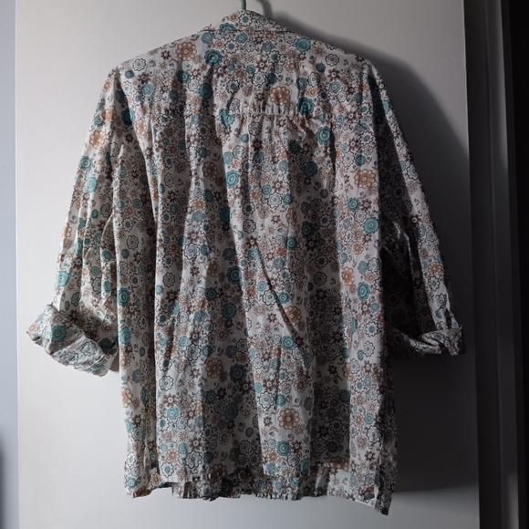 LIBERTY ART FABRICS x Tilley Muted Blues + Taupes Floral Cotton Shirt 3XL - Picture 4 of 5